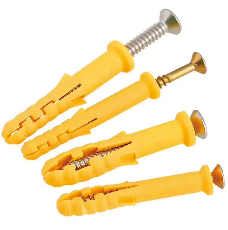 Factory Bulk Packed Drywall Flat Head Self Tapping Anchor 10mm PP Plastic Expansion Screw M4 and M3 Models Customizable Sizes
