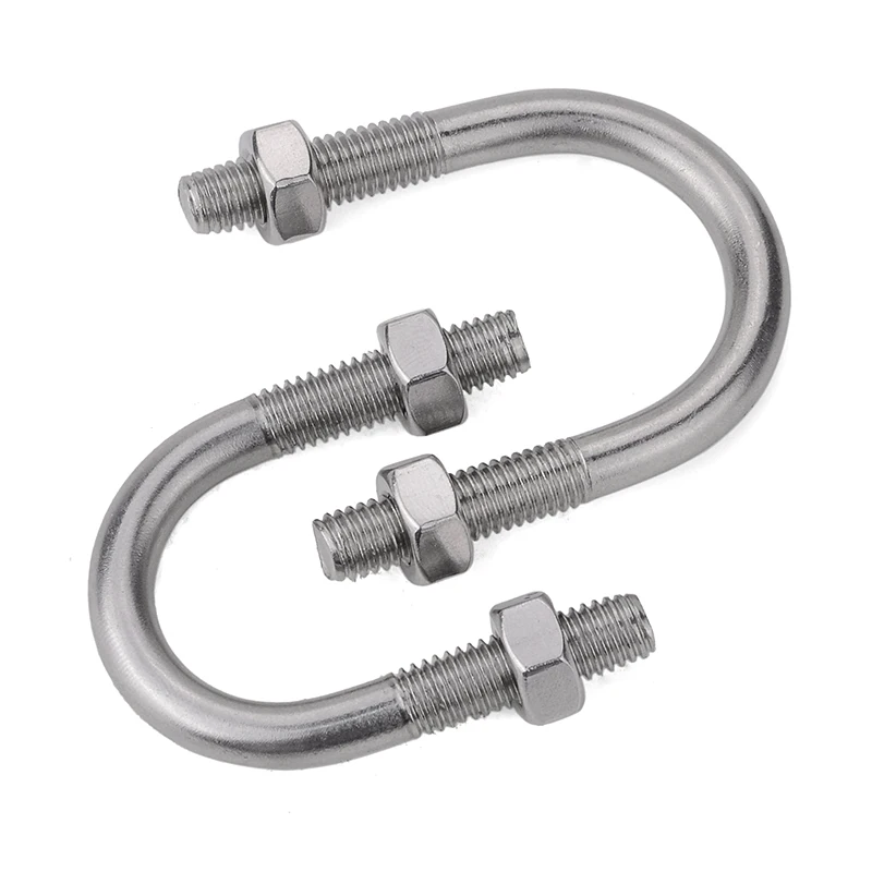 347H Stainless Steel Hex Head U Bolts Nuts 25mm Length High Temperature Resistance Industrial Application Din Standard Plain Box