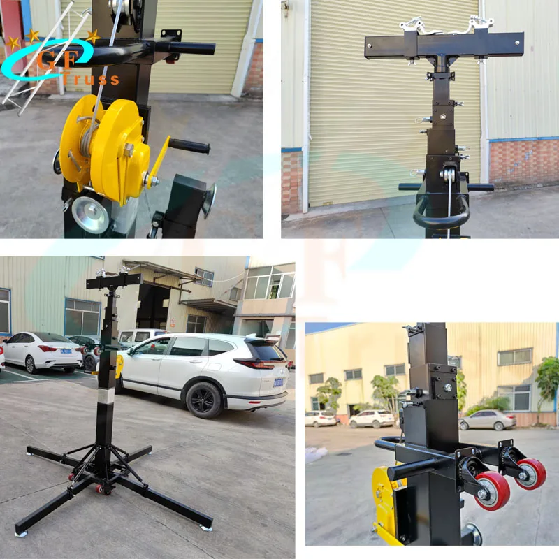Customized Height Heavy Duty Crank Speaker Truss Lifting Stand for Events Hanging Lights and Speakers