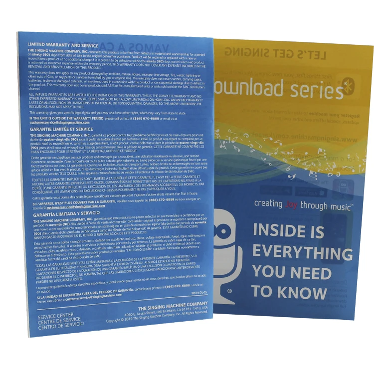 Cheap High Quality Customized Brochure Users Manual full color printing