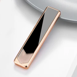 YQ060 Customized Logo Electronic Rechargeable Cigarette Lighter, Outdoor USB Lighter Flameless