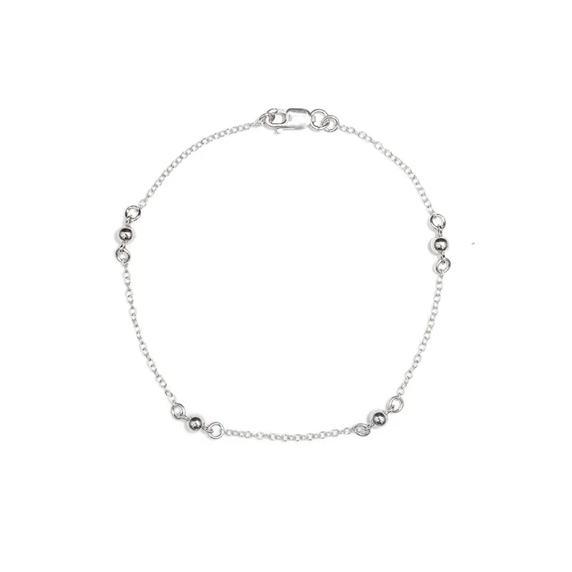 Gemnel Quatro Circle Ball Gold Plated 925 Sterling Silver Chain Bracelet For Women