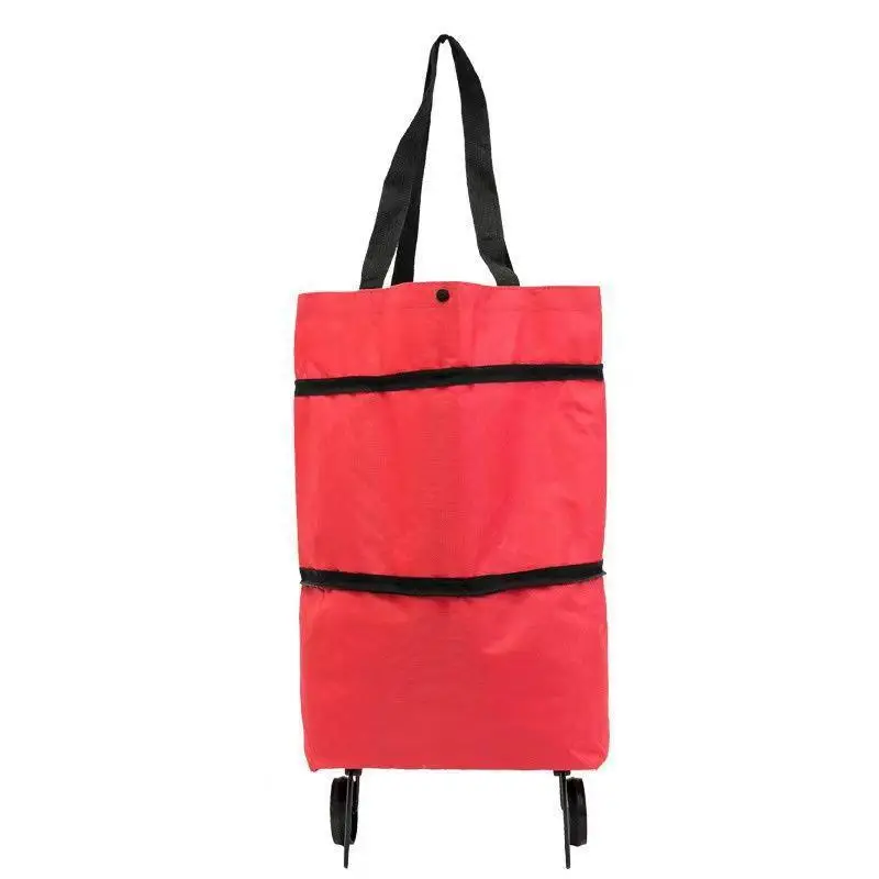 Factory Reusable Grocery Bags Detachable Supermarket Travel Daily Storage Bag Foldable Cart Bag with Wheel