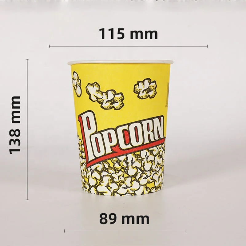 Popcorn Paper Bucket Disposable Wholesale Thickened Packing Bucket Special Customized Popcorn Packing Boxes