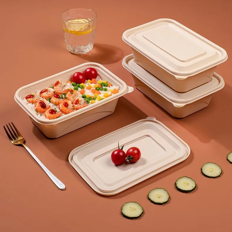 YIAN Cornstarch Food Container 100 Biodegradable Eco-friendly Meal Fresh Fruit Prep Kitchen Storage Box Home Organizer HZY-F-100