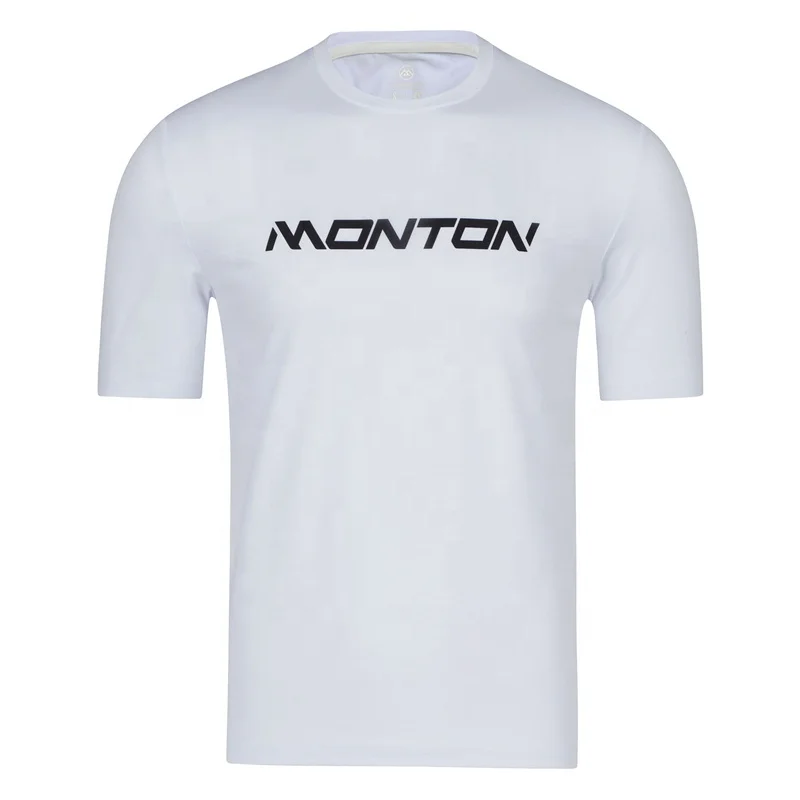 Monton 100% Polyester Print Quick Dry Men Outdoor Short Sleeve Running Tee Cycling T Shirts