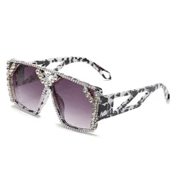 2022 Fashion Trending personalized Oversized Square Diamond Sunglasses Party Glasses For Women