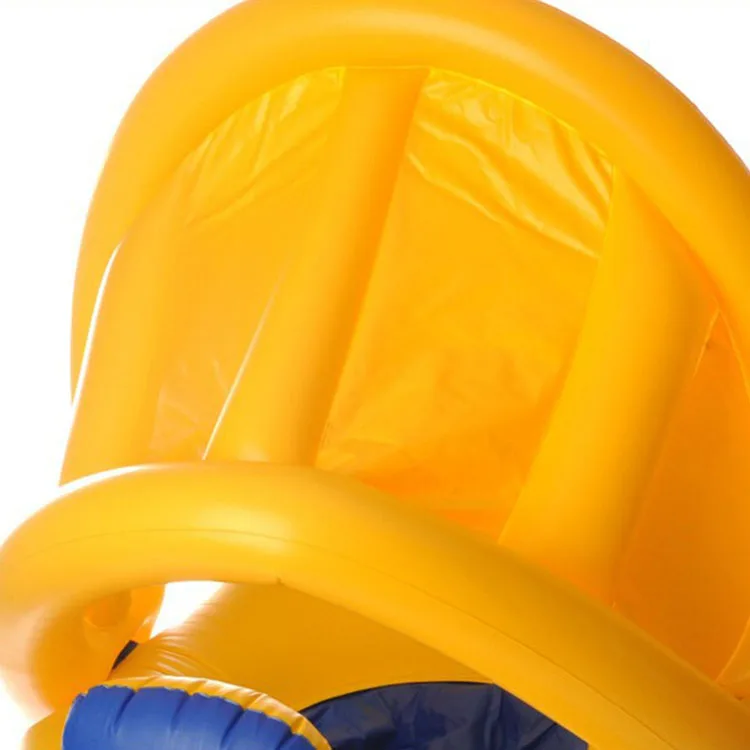 yellow color early education water play parent-child swimming ring with tent