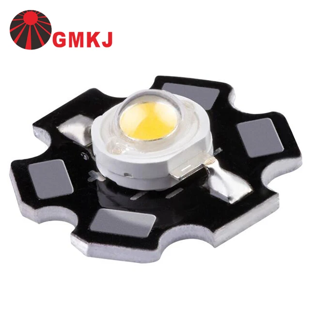 GMKJ white color Epileds Epistar Bridgelux chip 1W 3W high power led star heat sink pcb