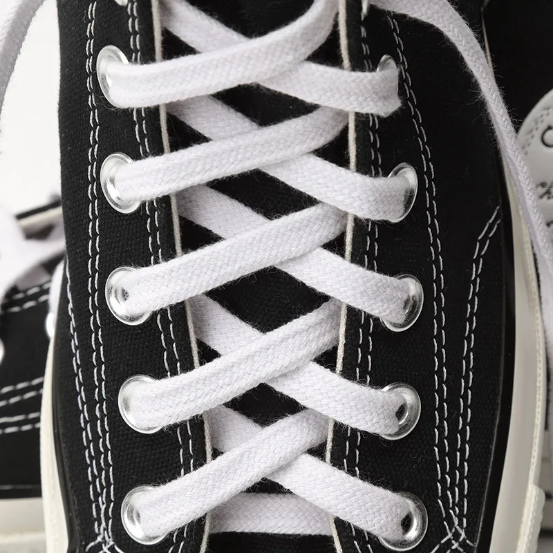 High quality Pure Cotton Cavas Shoelaces Flat Cotton material Shoe laces for Sneakers