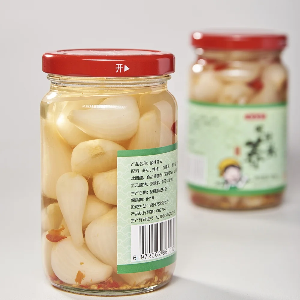 Authentic farm rakkyo sour pickles salted leek products the food hot and spicy pickled pepper
