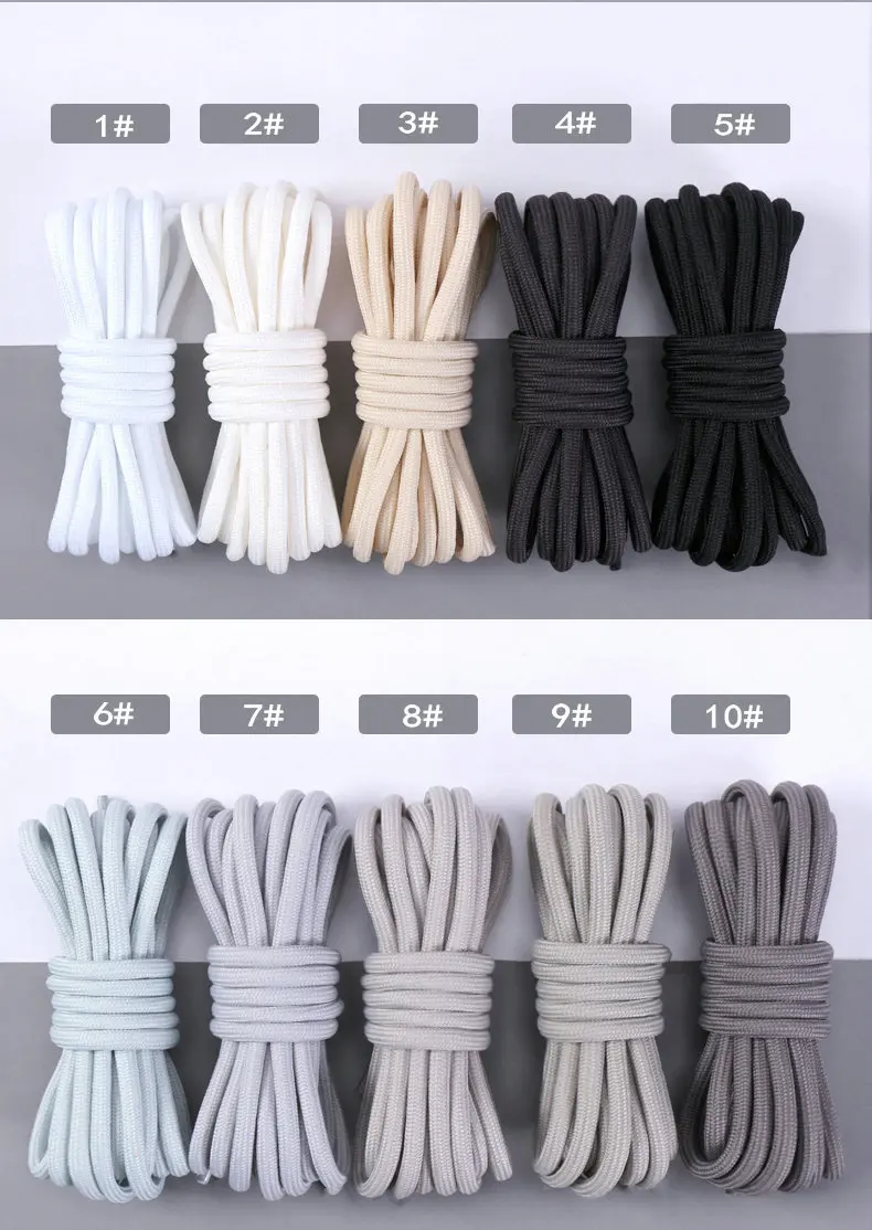 Premium Custom Length And Colors Thick Rope Laces Replacement NMD Round Shoelaces For YZ Sneakers Jordan
