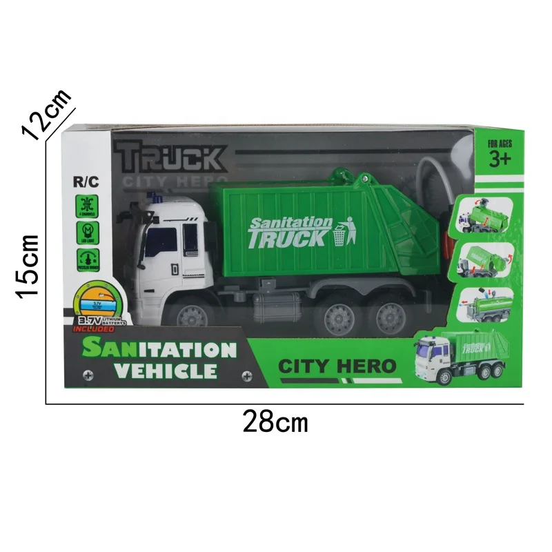 Kids RC car toy garbage recycle truck toy remote control toys sanitation vehicle