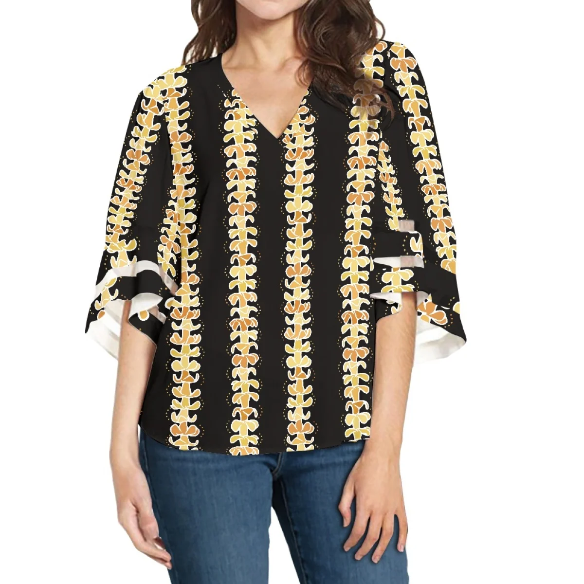 Puakenikeni Style Custom Design Chiffon Top Manufacturers Direct Light Soft Clothing Casual Comfortable And Breathable Clothing