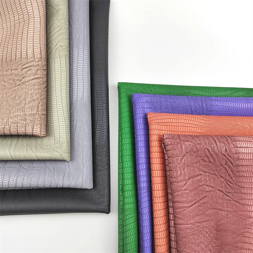 Two Tone colors Lizard Skin snake PVC  Faux Leather Fabric Artificial Leather  for handbags phone cases Pack waterproof