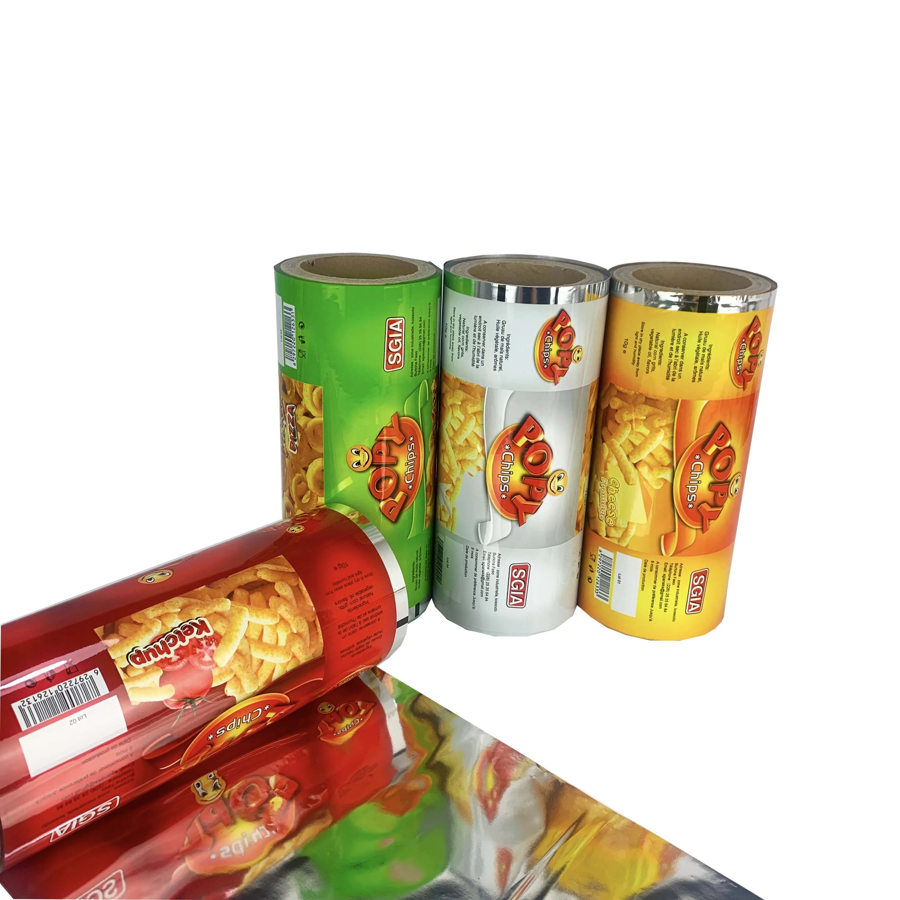 Индивидуальная упаковка для пищевых продуктов рулонная пленка полиэфирная нейлоновая матовая алюминиевая фольга композитная цветная печать