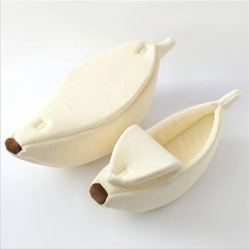 PS-2001, Banana Shape Pet Dog Cat Bed House Cushion Basket Warm Portable Dog Cat Bed Toys With More Size S/M/L/XL