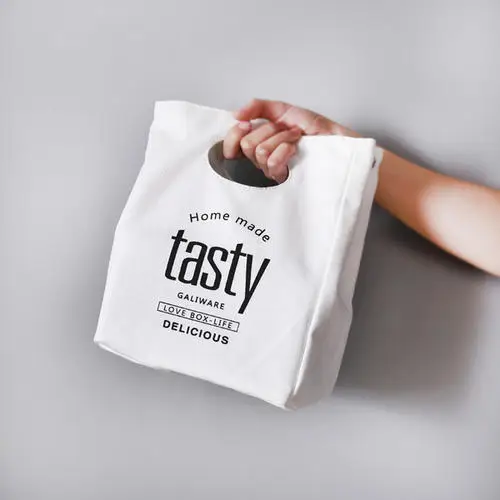 2019 new reusable picnic fruit vegetable breast milk waxed eco canvas lunch bag