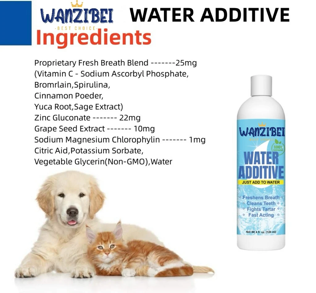 Private Label Pet Supplements Dental Water For Dogs And Cats Pet Mouth Wash Keep Teeth & Gums Healthy Teeth Cleaning