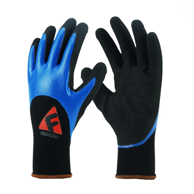 10 Gauge Latex Finish Cotton Glove Grip Power Latex Half Coated Safety Working Gloves Industrial Latex Rubber Hand Glove