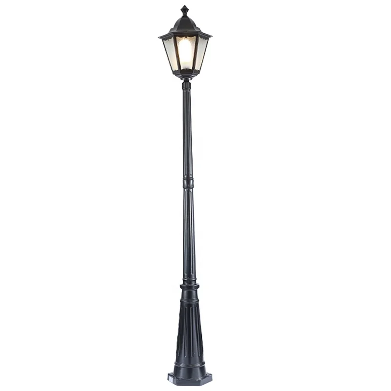 Professional manufacture outdoor decorative antique cast iron street lamp post led garden pole light