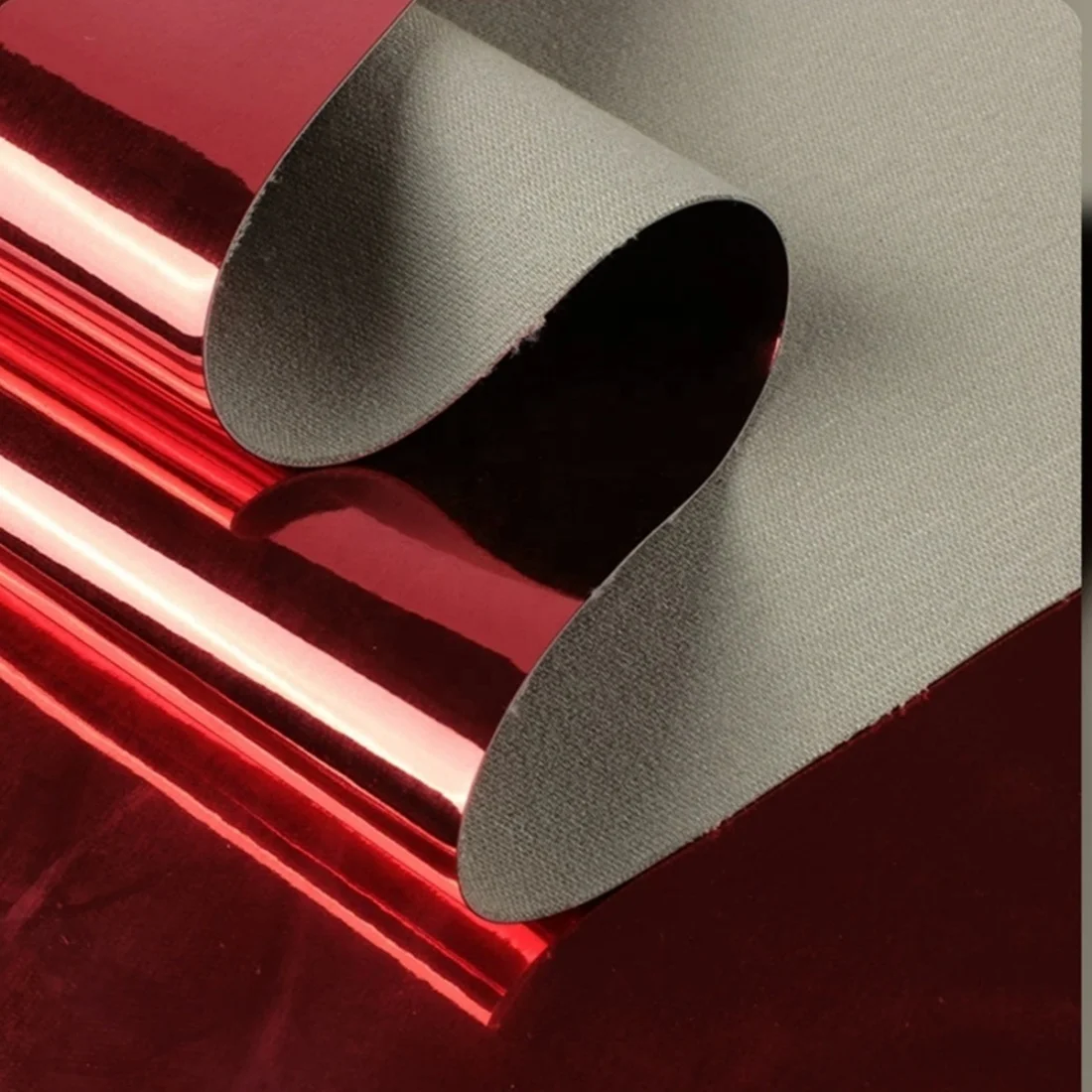 High glossy mirror TPU synthetic PU leather TC backing fabric durable use for cloth bag and shoes