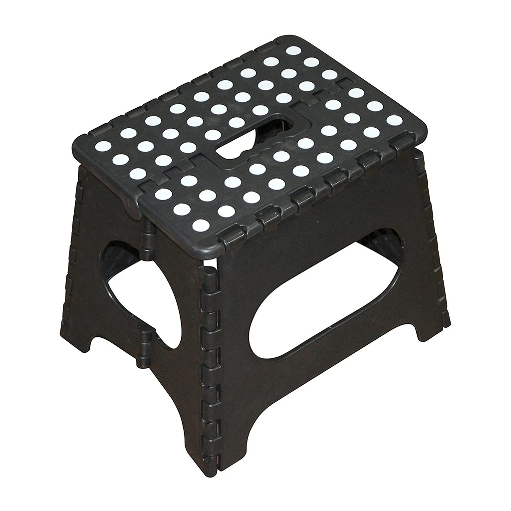 Cheap Durable Practical Speckled Single Handle Carry 9 inches Height Plastic Folding Step Stool