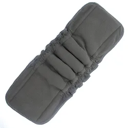 5 layers elastic bamboo charcoal diaper insert with double gussets leak guard absorbent cloth nappy insert pad soaker booster