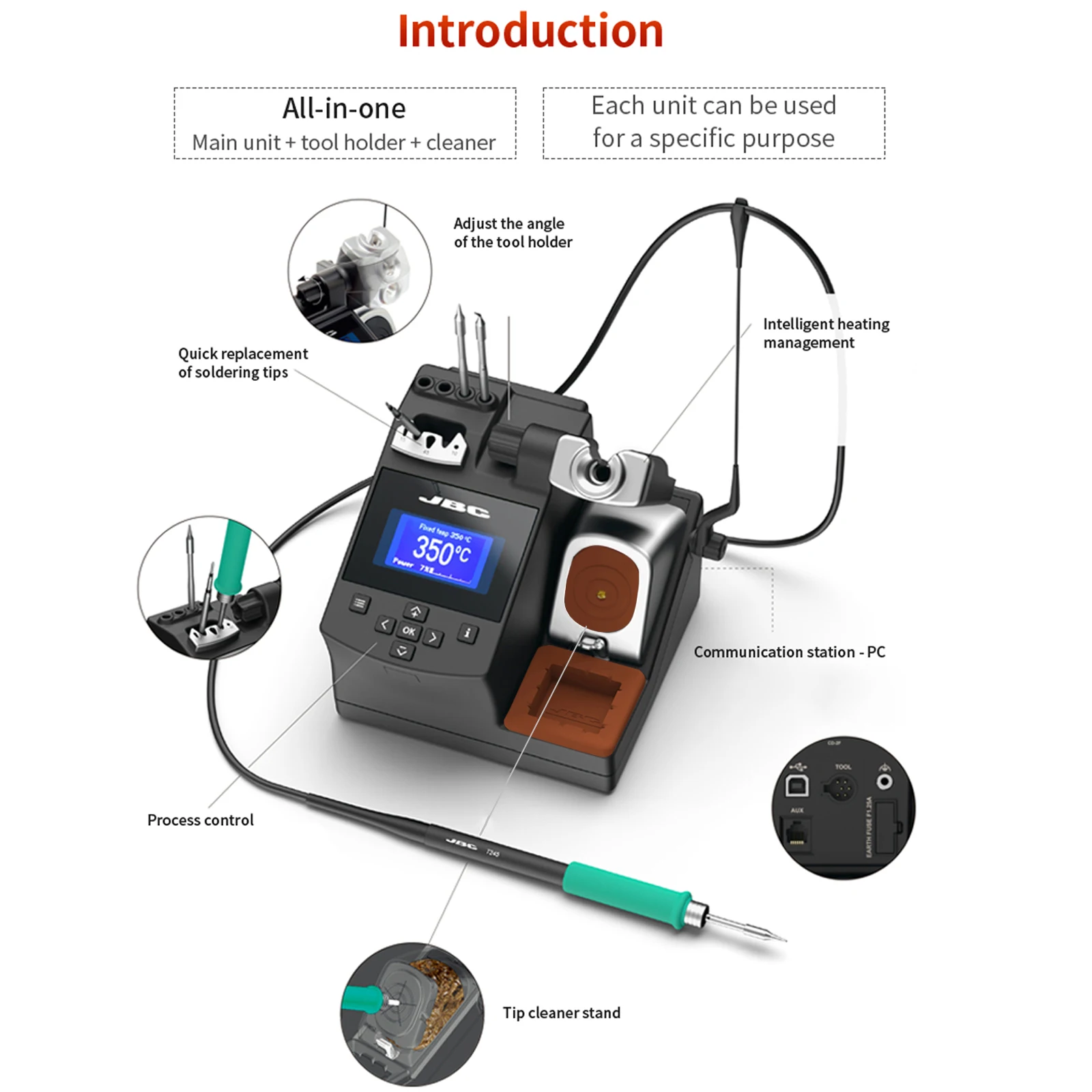 New Product JBC Replacement C245 Series Solder Tips And Rework Quickly CDB Welding Table Soldering Iron Stations