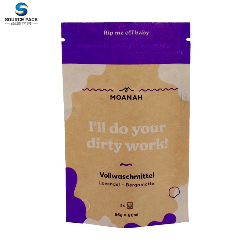 Стоячий мешок Doypack из пла-пластика экологически чистые пакеты крафт-бумаги на молнии биоразлагаемая упаковка бумаги биоразлагаемый пакет