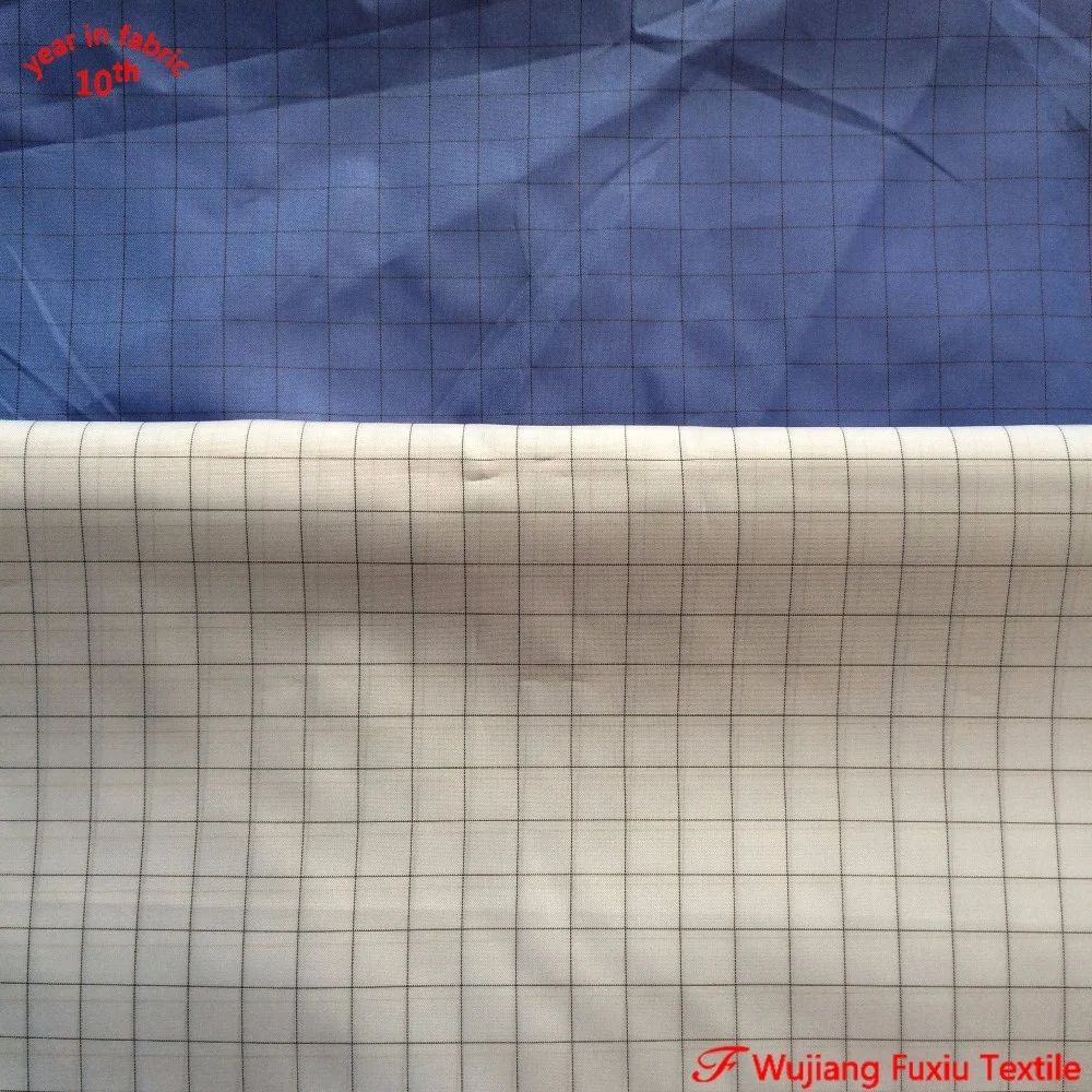 10mm check stripe conductive yarn anti-static conductive ESD fabric work clothes