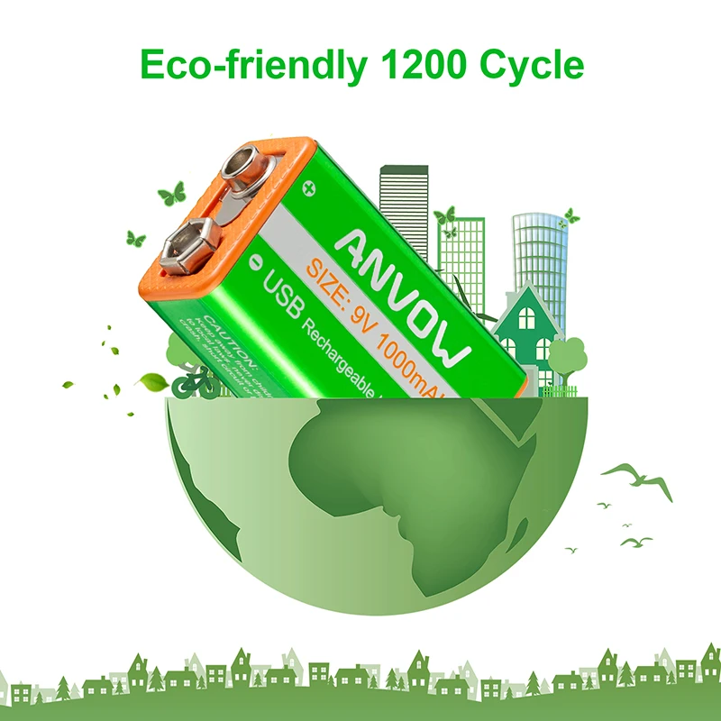 Wholesale Cheaper USB C 9v Rechargeable lithium ion 1000mAh battery Rechargeable USB li-ion battery