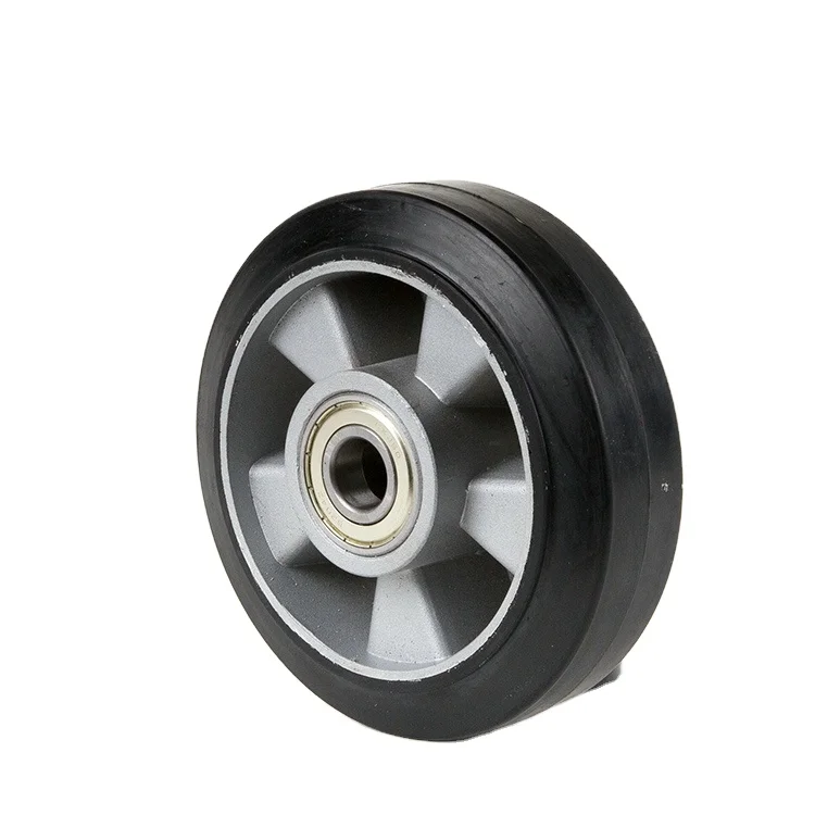 High Elastic Aluminum Center Rubber Wheels for Trolley