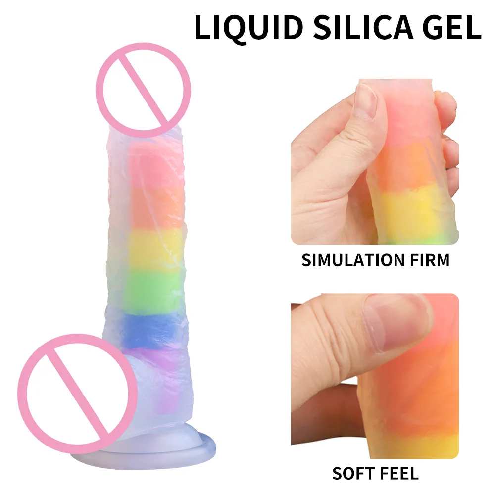 Liquid silicone simulation dildo transparent crystal female masturbation equipment sexy adult products