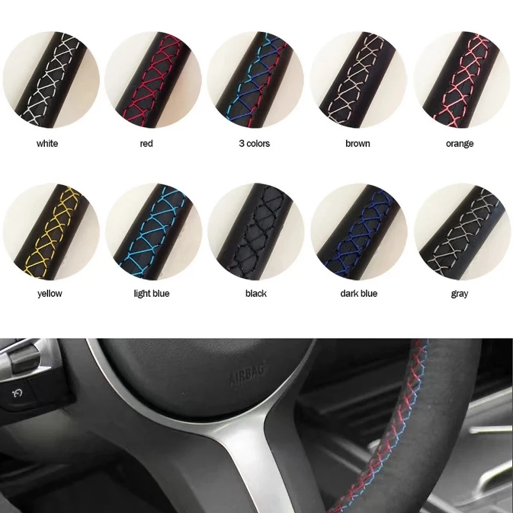 Customized Genuine Leather Braid Car Steering Wheel Cover For Fiat Ducato Peugeot Boxer Citroen Jumper Relay Ram ProMaster