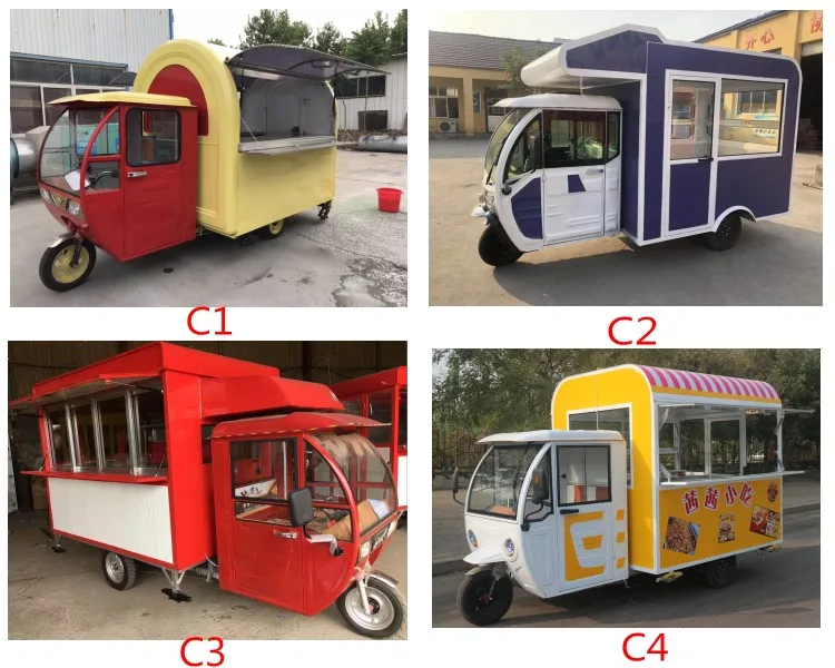 Professional multifunction Gasoline Mobile Fast Food Truck food cart