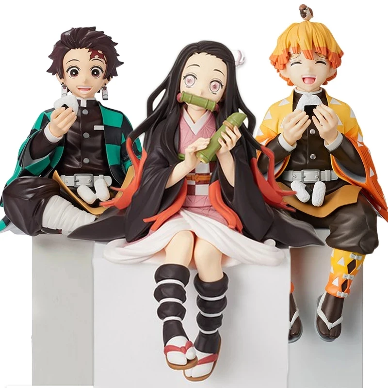 14 Styles Demon Slayer Kimetsu No Yaiba Kamado Tanjirou Nezuko Zenitsu Giyuu Inosuke Kochou Kanawo Eat Rice Anime Action Figure