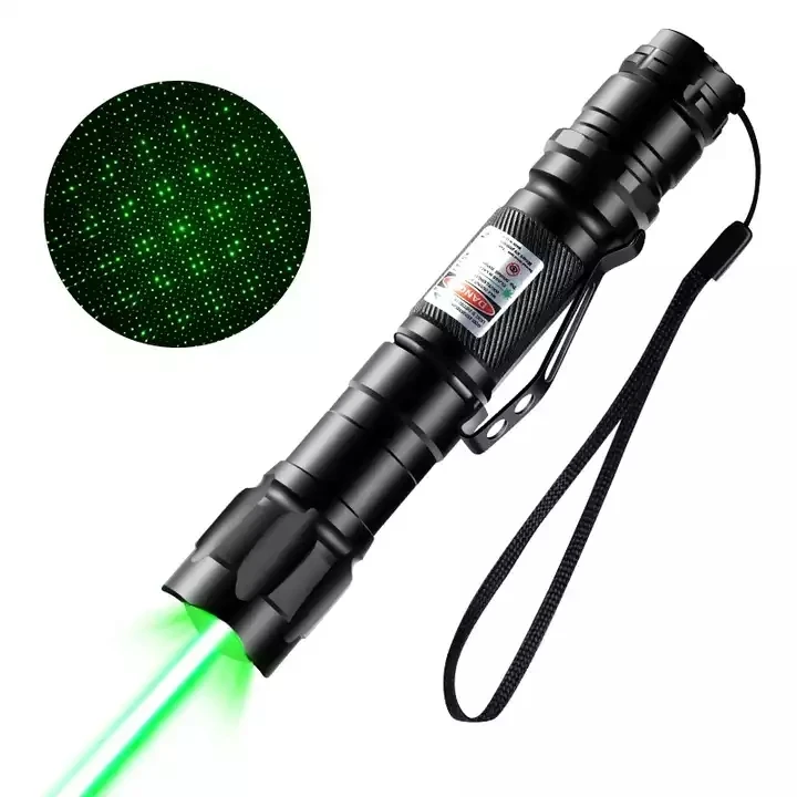 Green Laser Pointer 2000 Meter Long Range High Power Flashlight Rechargeable Pointer for USB with Star head Adjustable Focus
