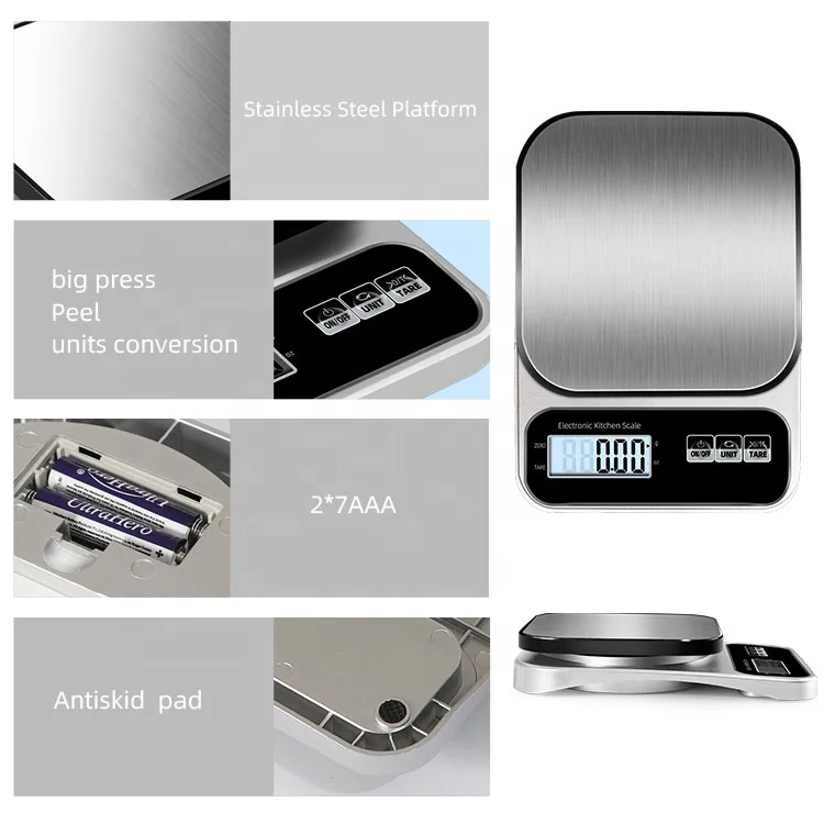 Factory 5kg Kitchen Digital Weighing Scale, Stainless Steel Household Kitchen Weight Scale
