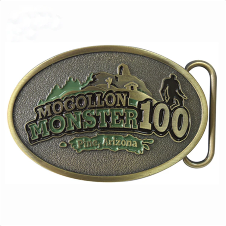 rectangle shape die casting western cowboy belt buckle in metal