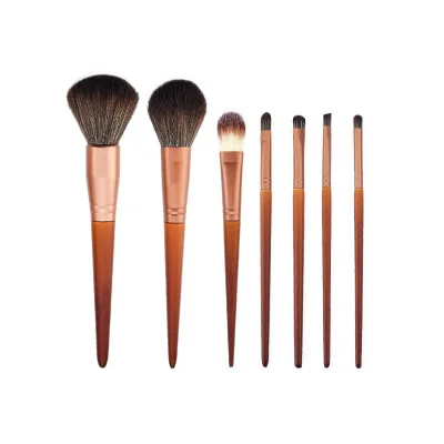 HZM Red Professional Makeup Brushes Set 7 PCS Private Label Custom Logo Luxury Glitter Makeup Brush Kit Travel Size