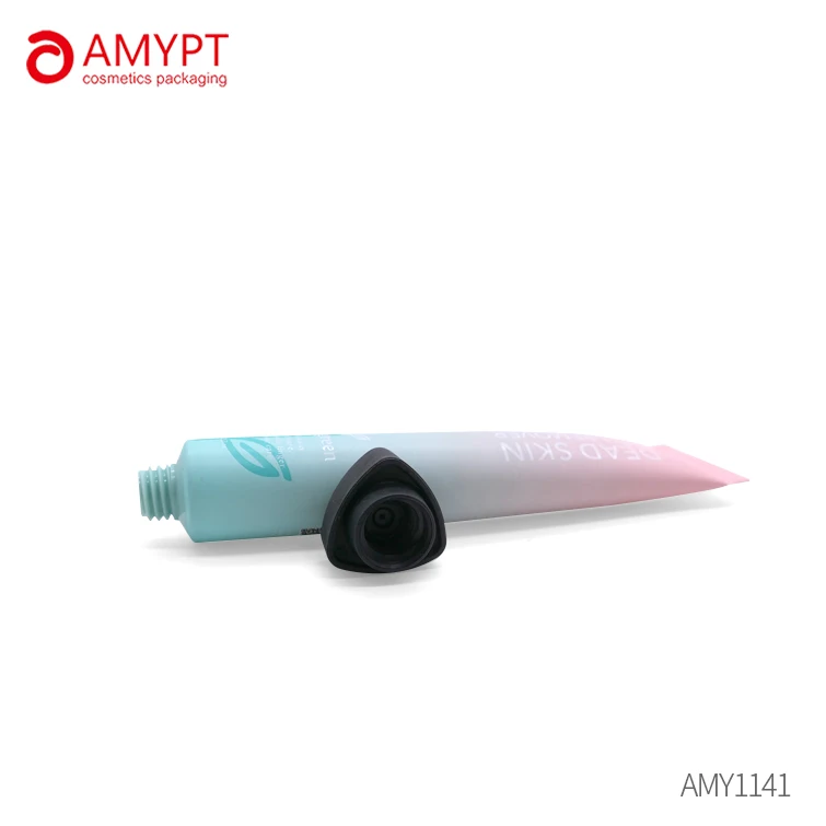 eye cream tube cosmetic packaging with triangle  lid