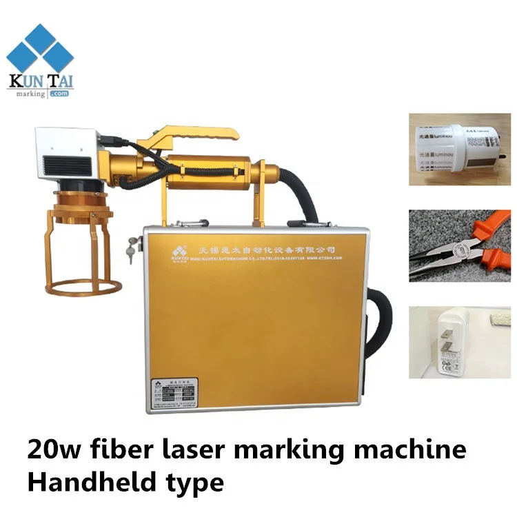 Hand held 20 30 50 W  Raycus fiber laser marking engraving machine for metal