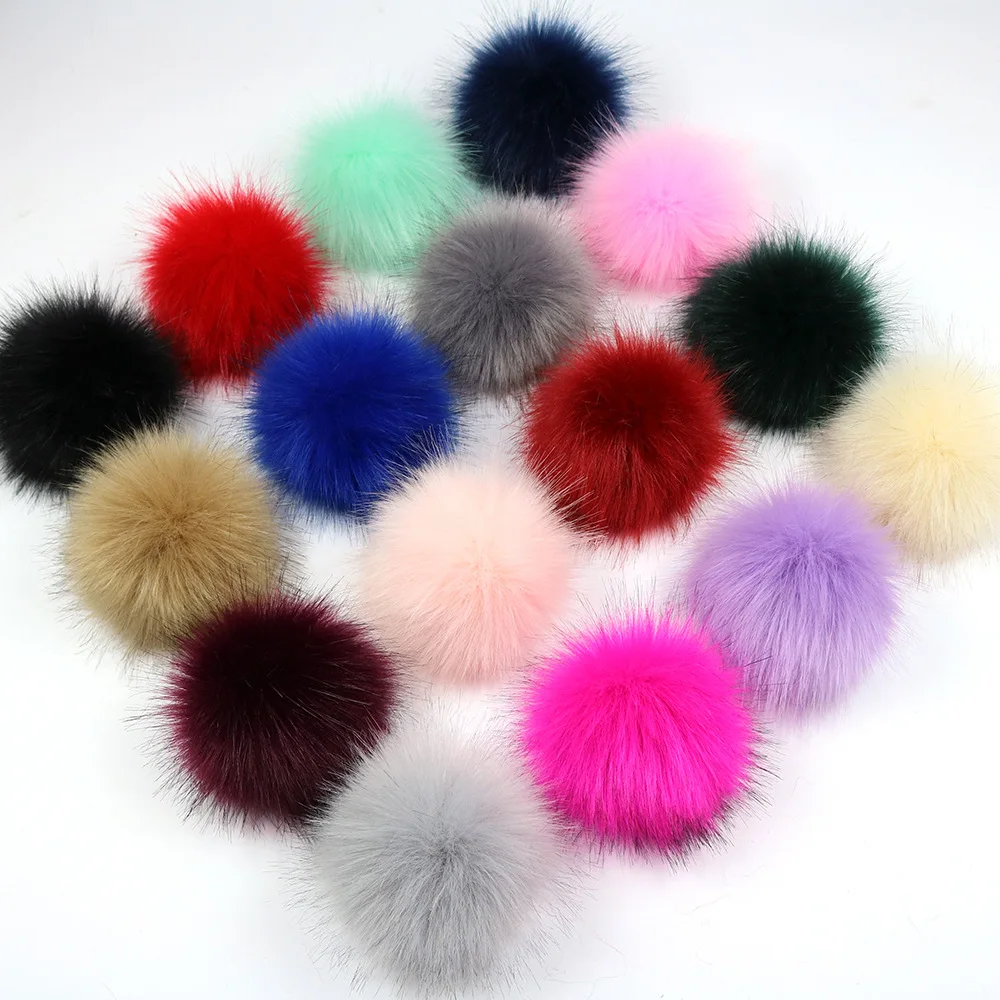 Factory wholesale pompon imitated fox colored plush pompon artificial fur pompon for clothing
