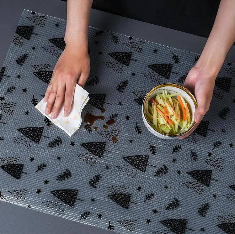Waterproof Oil-proof Shelf Liners for Kitchen Cabinets Non-Adhesive Non-Slip Drawer Liner Cupboard Placemat Cabinet Shelf Mat