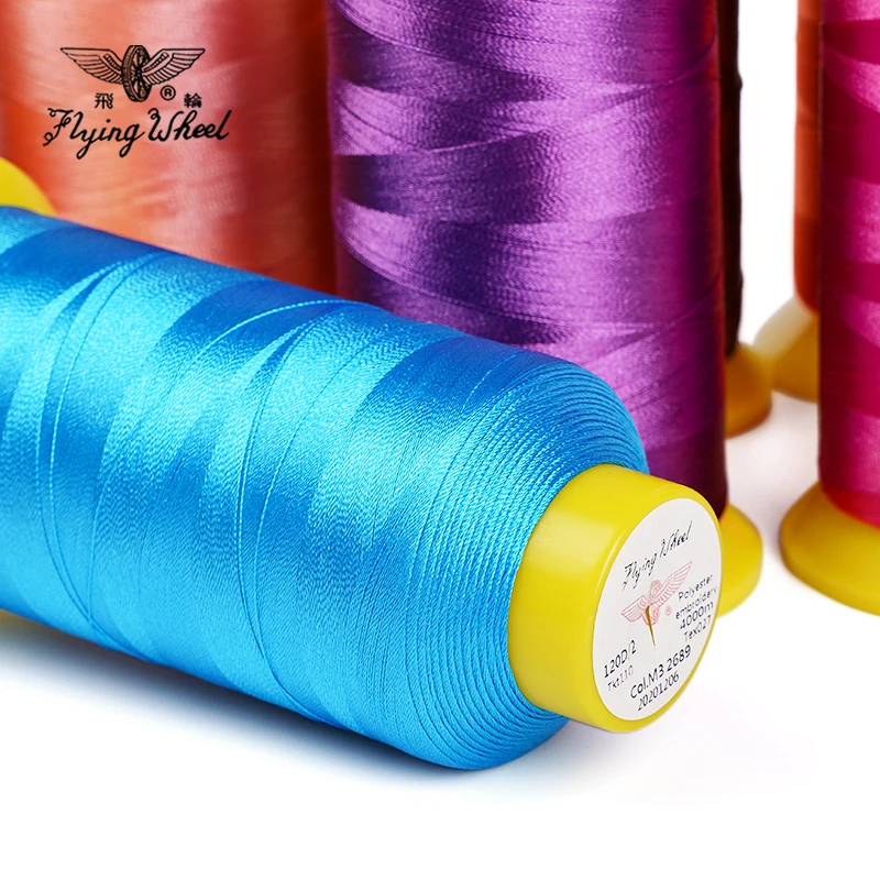 In Stock 4000 Meters Polyester Embroidery Thread Tex27 Ticket120 120D/2 Colorful Sewing Thread