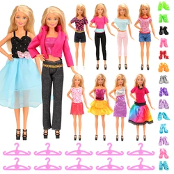 Cheap Fashion 30 Items/Set Doll Accessories=5 Dresses+5 Tops Pants+10 Hangers+10 Shoes For 11.5inch30cm Girl Doll Girl Toy Gift