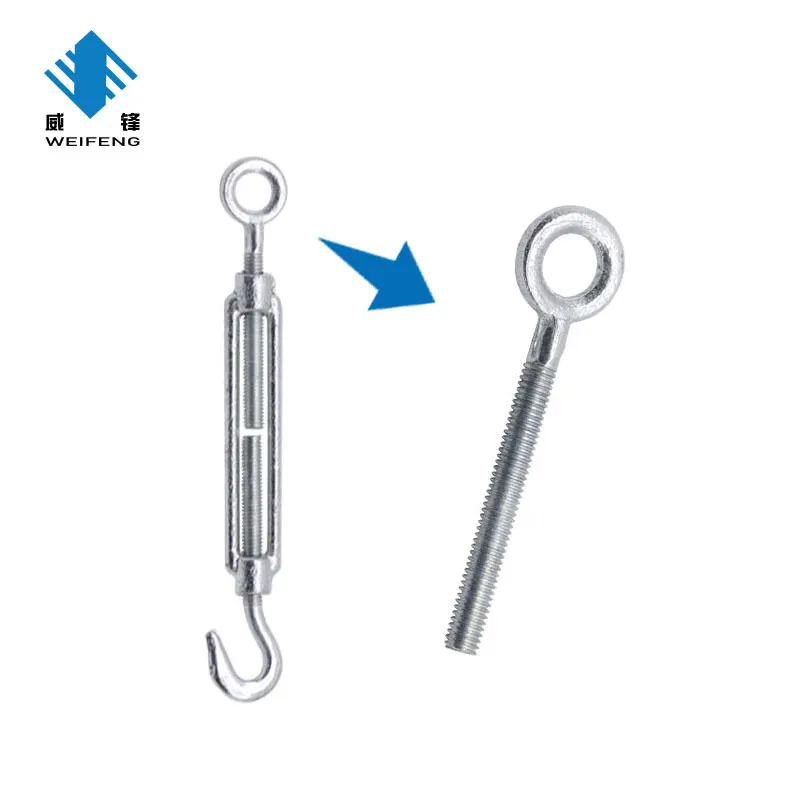 Din1480 Carbon Steel Drop Forged Small Turn Buckle M20 M3 Wire Rope 5/16 M16 Hot Dip Galvanized Open Body Turnbuckle