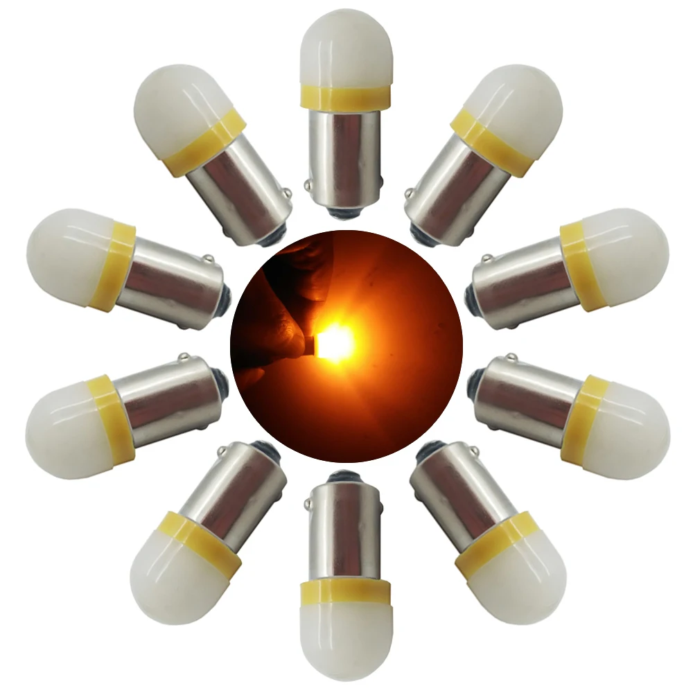 Non flickering Pinball 6.3 Volt LED pinball led lights 5050SMD +frost Cap No Polar #44 #47 ba9s bayonet Bulbs