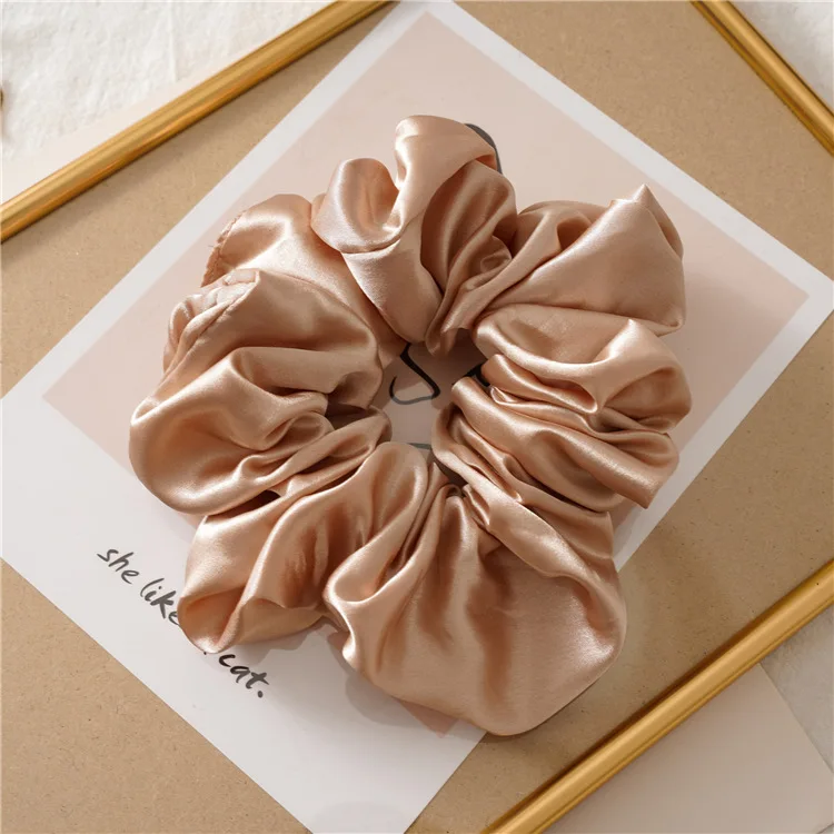 YANYE New Large Smooth Satin French Elegance Fabric High Elastic Large Intestine Hair Ties Rope Scrunchies